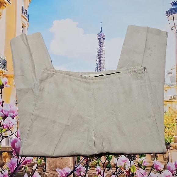 Eileen Fisher Pants - Eileen Fisher‎ Stylish Beige Linen Pants Size Medium OVERSIZED